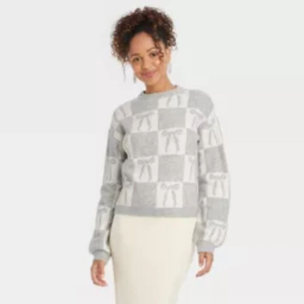 A New Day Cream Pointelle Knit Sweater - Coquette - Size L